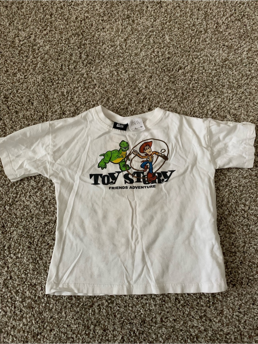 Zara White Toy Story Graphic Tee with Woody & Rex